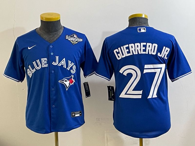 Youth 2025 Toronto Blue Jays #27 Guerrero jr blue Game Nike MLB Jersey style 03
